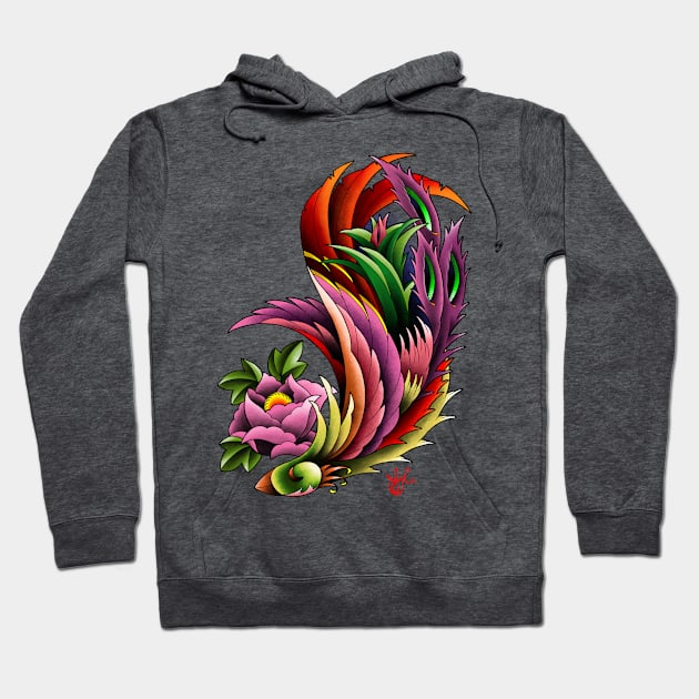 peony firebird Hoodie by jobyc